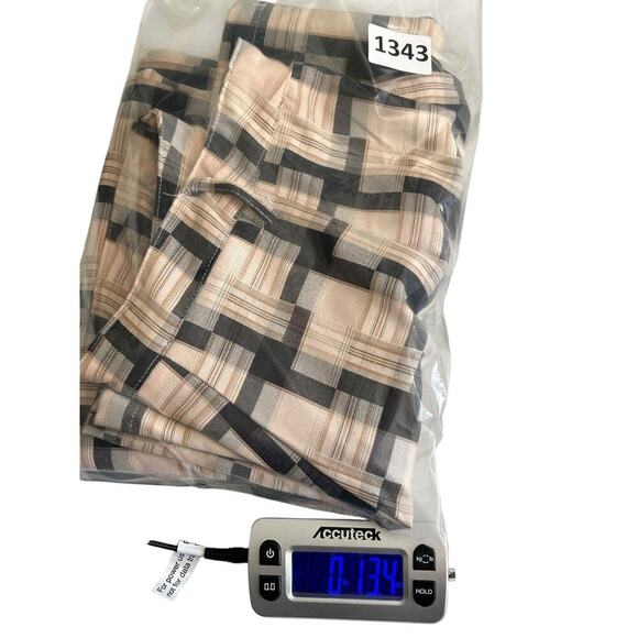 Pretty Garbage Pants Womens Size L Black Beige Checkered Plaid Wide Leg Boho - Picture 16 of 16